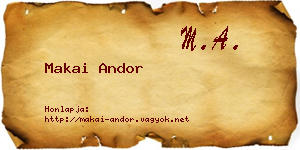 Makai Andor névjegykártya