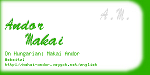 andor makai business card